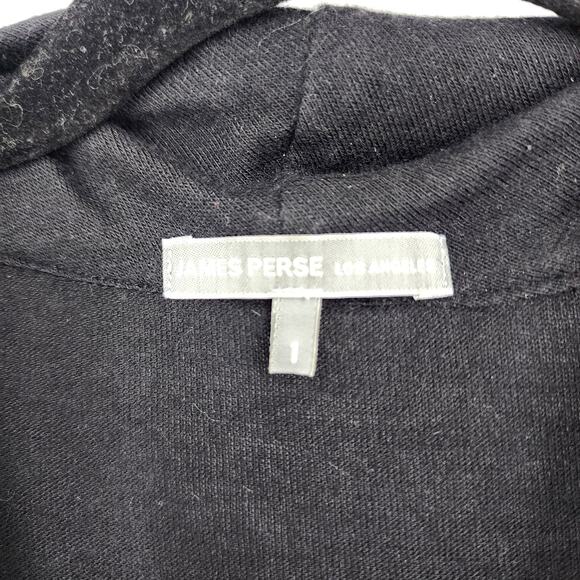 James Perse Black Cowl Neck Long Sleeve Soft Stretch Dress Size 1 Made In USA - Picture 2 of 5